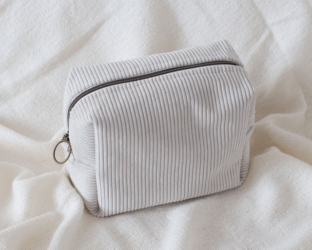 Trousse toilette velours - Beige Crème