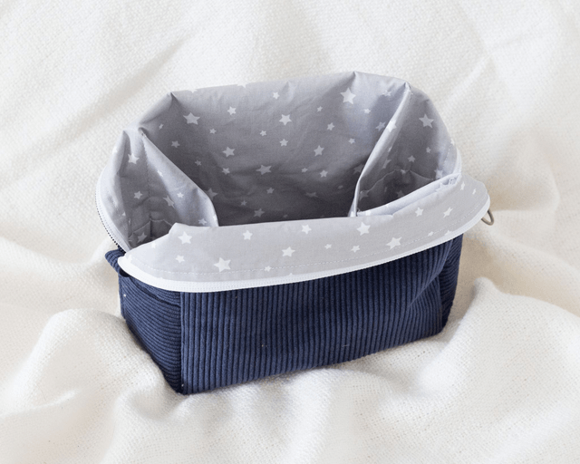 Trousse toilette velours - Bleu Nuit