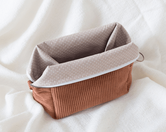 Trousse toilette velours - Marron Camel