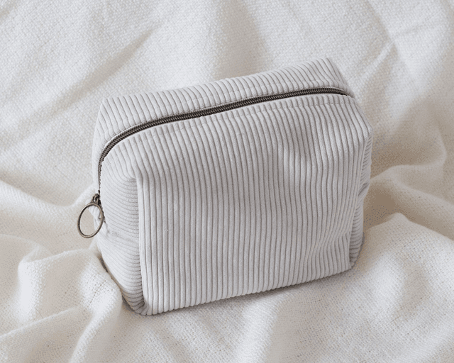 Trousse toilette velours - Beige Crème